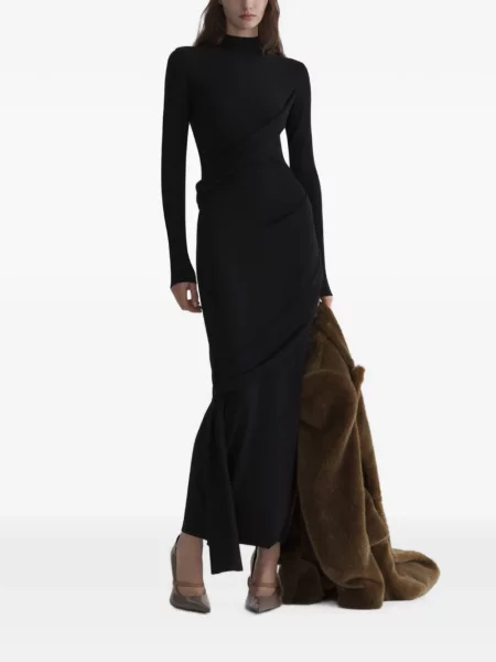 Rochie midi Mugler drapată negru