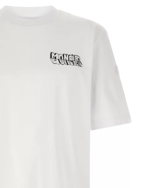Tricou Moncler cu imagine alb