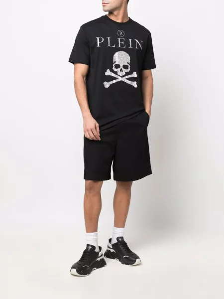 Křišťálové tričko Philipp Plein černé