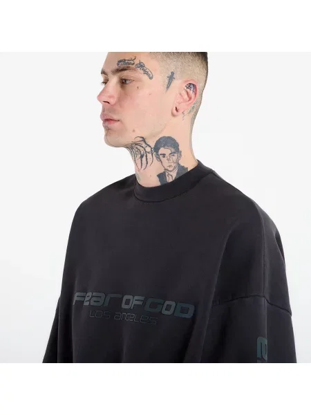 Bluza Fear Of God retro z logo o skróconej długości czarna
