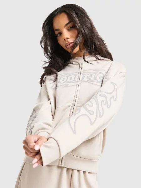 Hoodrich Bluza Rozpinana Z Kapturem Asha szara
