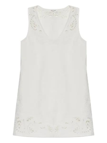 Rochie mini Rag & Bone cu broderie de costum alb