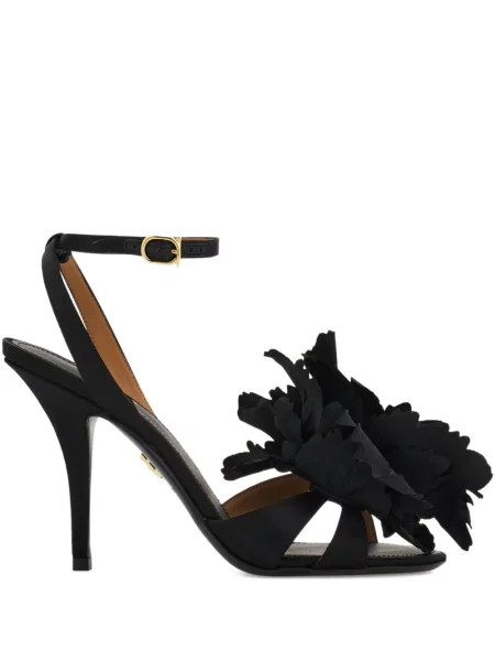 Sandale Ferragamo cu model floral negru