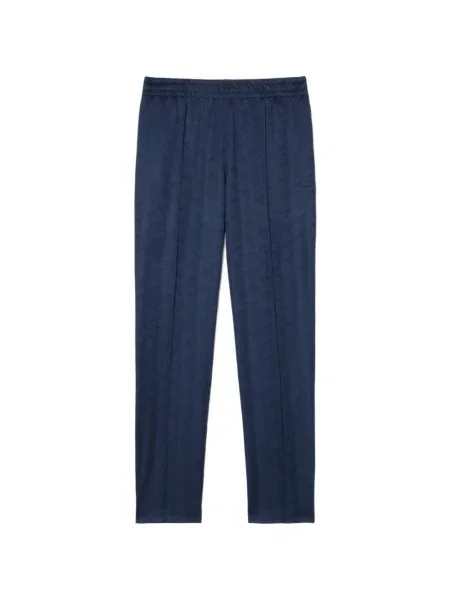 Pantaloni sport Lacoste din jacard albastru