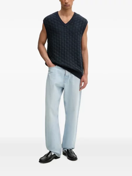 Cămașă de blugi Levi's® în carouri cu imagine cu decolteu în V gri