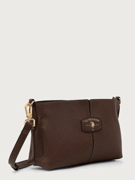 U.S. Polo Assn. geantă crossbody pentru femei cu imitație de piele CHESTNUT maro