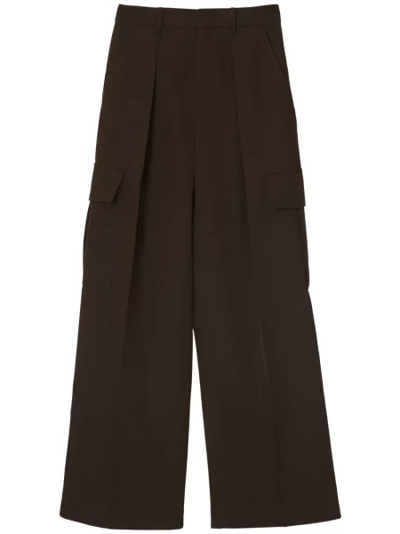 Pantaloni cargo Burberry de lână maro