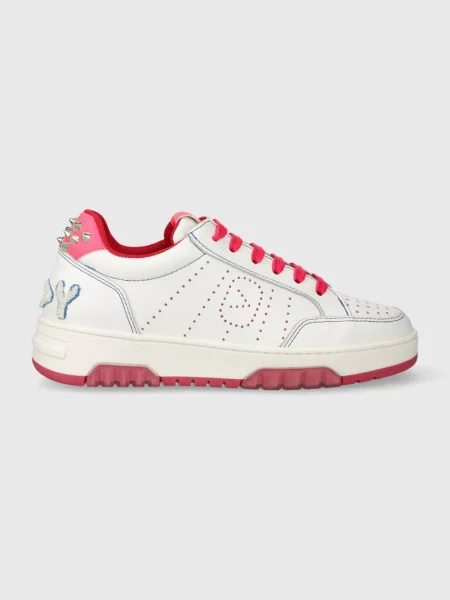 Kožené tenisky Off Play se cvočky bílé