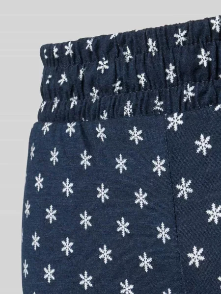 Spodnie od piżamy z mieszanki bawełny i modalu Christian Berg Woman granatowe
