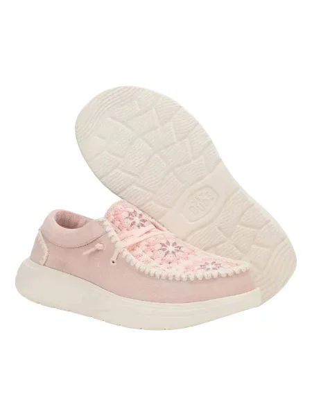 HeyDude Mokasyny Wendy Comf Suede Crochet białe