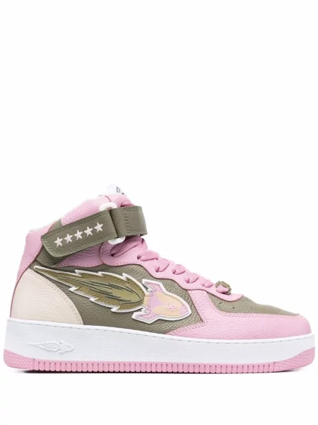 Sneakerși Enterprise Japan cu șireturi din dantelă verde