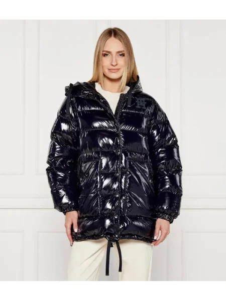 Tommy Hilfiger Steppelt kabát HIGH GLOSS kék