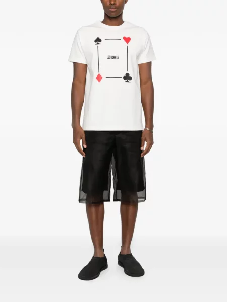 Tricou Les Hommes cu imagine alb