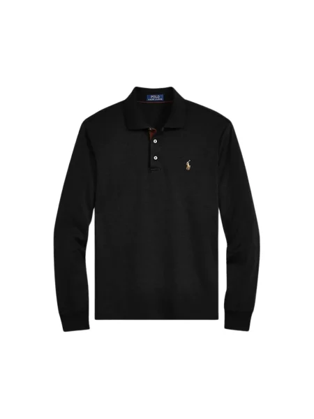 Koszulka polo o kroju slim fit z czystej bawełny Polo Ralph Lauren czarna