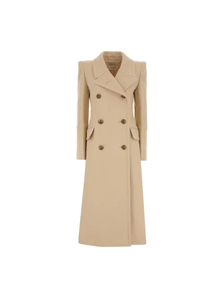 Długi płaszcz Zimmermann wełniany beżowy