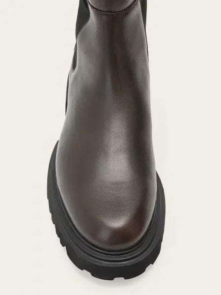 Кожаные сапоги Allsaints коричневые