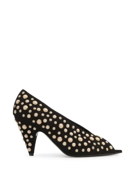 Pantofi cu toc Sergio Rossi cu perle negru