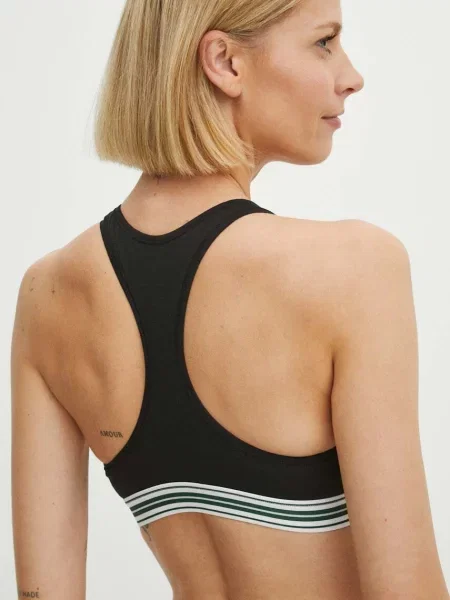 Biustonosz Lacoste Heritage Logo w kolorze czarnym L czarny