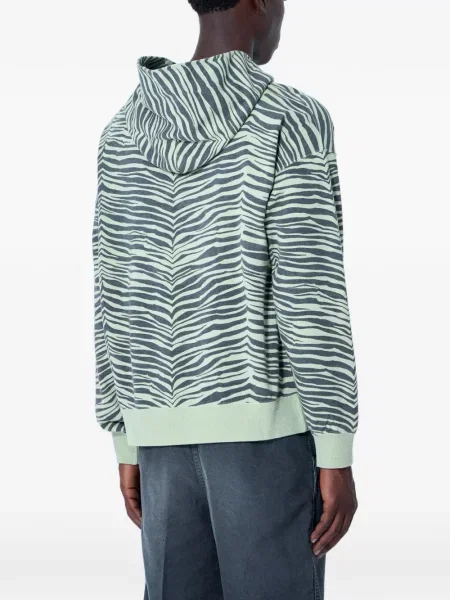Hanorac cu glugă Visvim cu model zebră verde