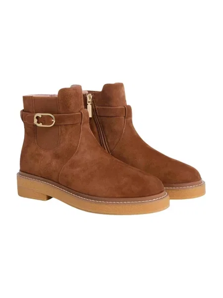 Buty do kostki Coccinelle zamszowe brązowe