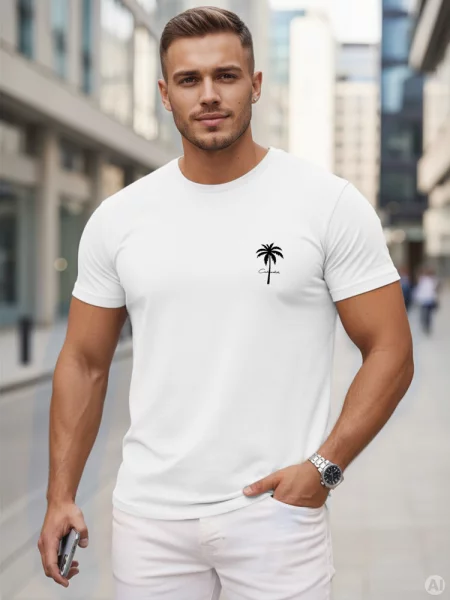 T-shirt z nadrukiem Dstreet biały