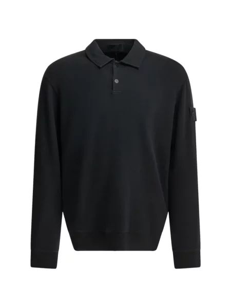 Tricou polo Stone Island cu strasuri negru