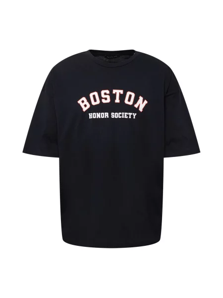 Trendyol Tricou albastru noapte / portocaliu alb