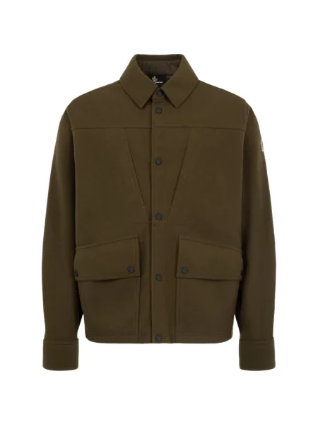 Geacă cămașă Moncler Grenoble cu autograf verde