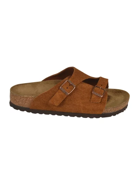 Klapki Birkenstock skórzane brązowe