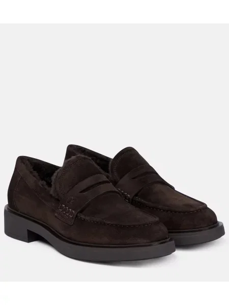 Pantofi loafer Gianvito Rossi din piele de căprioară bej