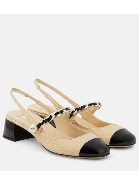 Usnjene salonarji Miu Miu z odprtimi petami