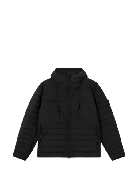 Geacă Stone Island cu glugă cu strasuri negru