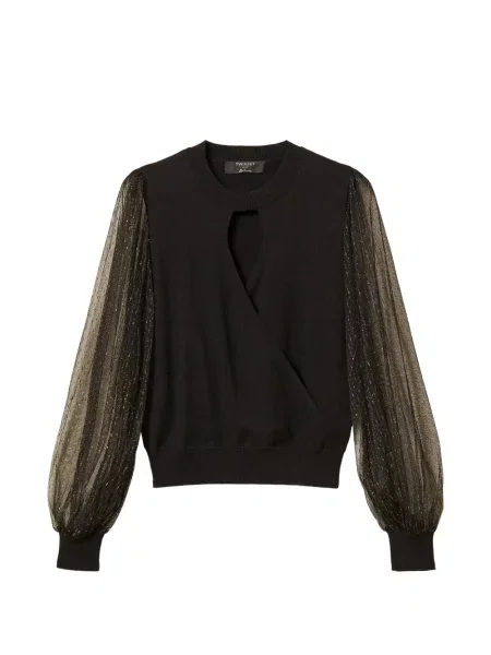 Pulover Twinset din tul negru