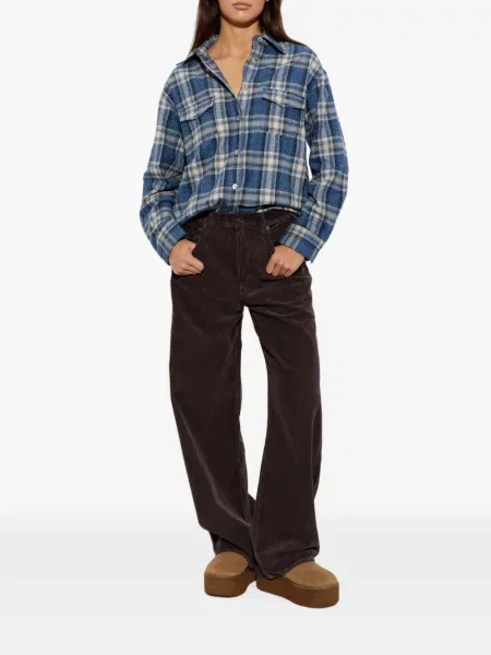 Pantaloni Agolde de catifea cord maro