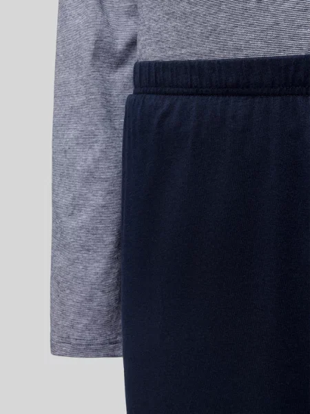 Schiesser Piżama Casual Essentials blau biała