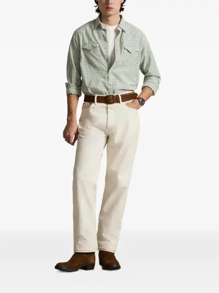 Czapka z daszkiem Polo Ralph Lauren w kratkę z twillu biznesowa niebieska