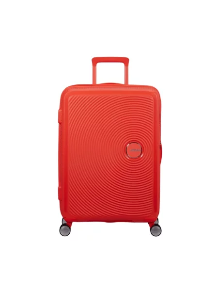 Lniana walizka American Tourister pomarańczowa