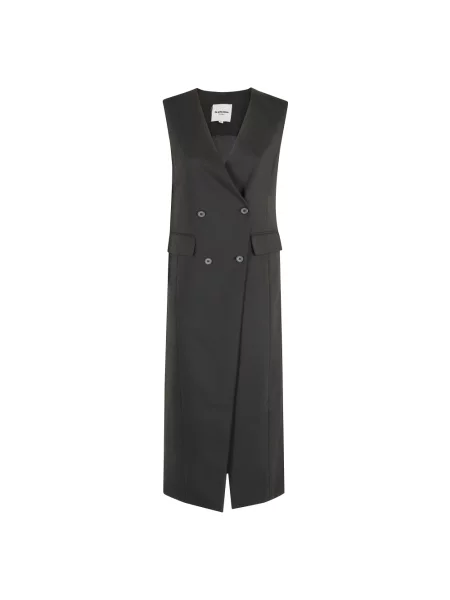 Sukienka midi La Piscine z dekoltem w serek do kolan czarna