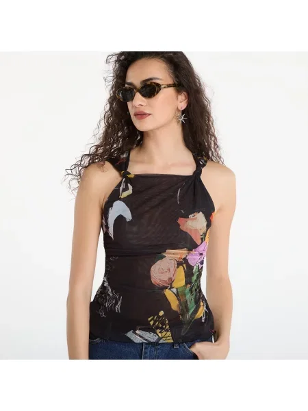 Тениска Desigual Ts Bruselas T-Shirt Black S черно