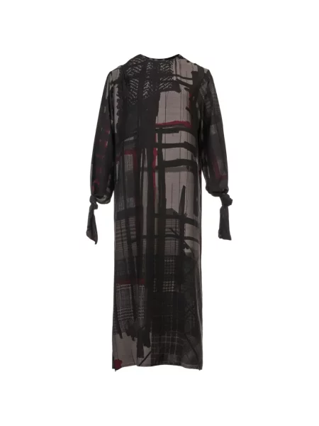 Rochie midi Y's cu imagine cu imprimeu abstract cu legături negru