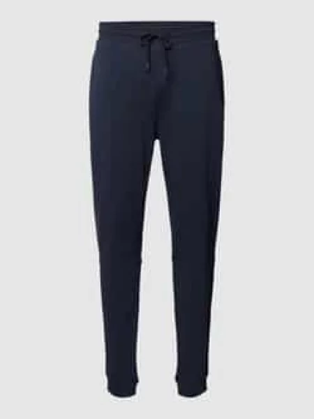 Spodnie dresowe Boss Orange w jednolitym kolorze niebieskie