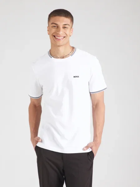 BOSS Tricou Taul negru alb