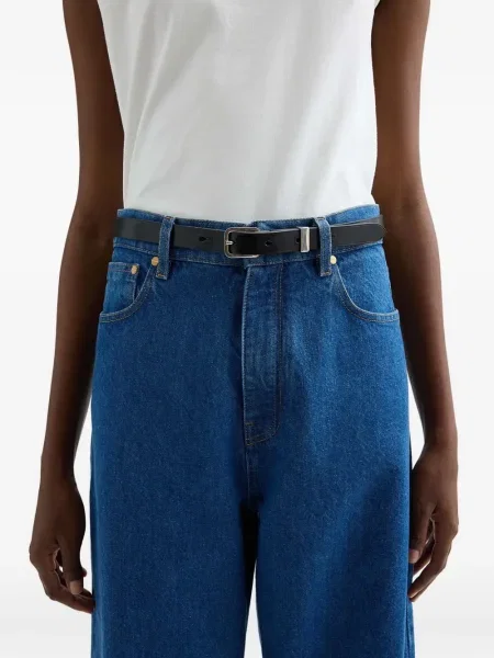 Curea Jil Sander din piele cu cataramă negru