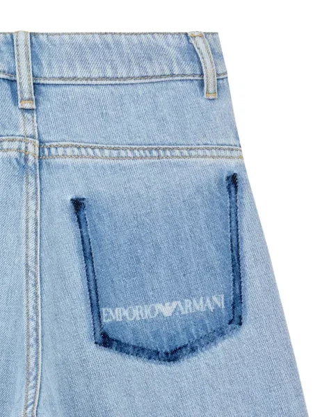Szerokie jeansy dziecięce Emporio Armani niebieskie