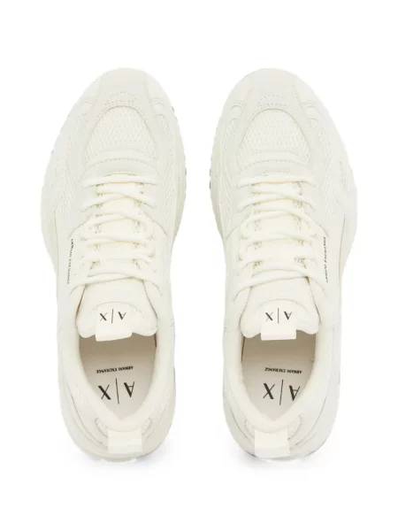 Sneakerși Armani Exchange plasă cu autograf alb