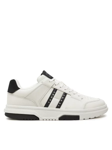 Usnjene superge Tommy Jeans bela