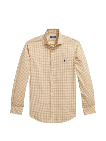 Tricou polo Polo Ralph Lauren în carouri din poplin cu imagine alb
