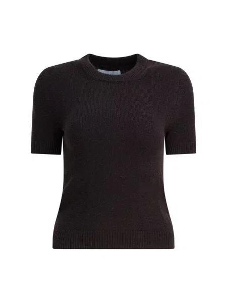 Dzianinowy krótki sweter Sa Su Phi brązowy