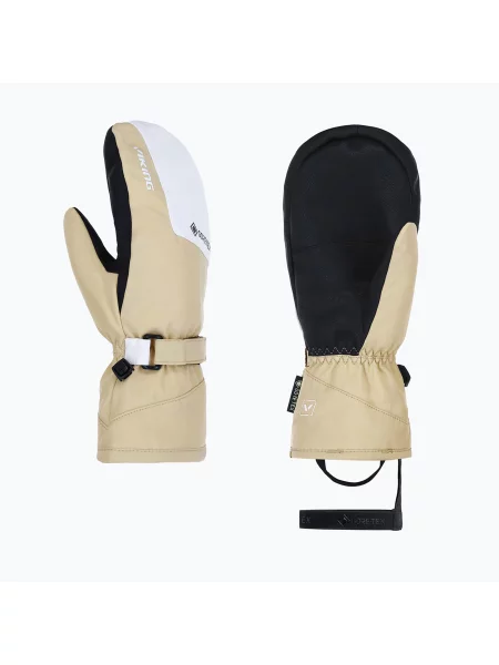 Дамски скиорски ръкавици Viking Sherpa Gore-Tex Mitten Ski beige/white бяло