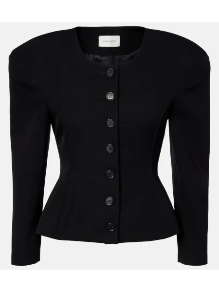 Cu peplum cardigan Magda Butrym de lână negru